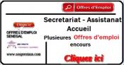 Offres d'emploi  Secretariat - Assistanat - Accueil au 21/11/2017